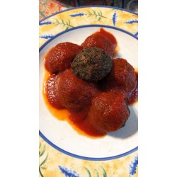 Boulettes d'aubergines + Pommes de terre + Pain